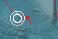 Titik gempa bumi berkekuatan Magnitudo 3.1 yang terjadi pada 123 KM Barat Daya, Tanggamus,  pada Minggu dini hari (9/11/2025) pukul 01:10:28 WIB | Dok. BMKG Lampung