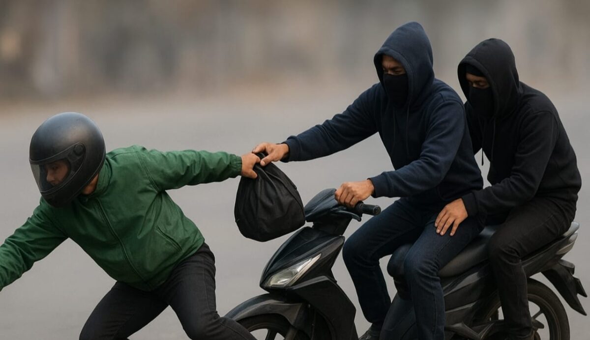Ilustrasi pembegalan kurir paket di jalan Desa Sekipi, Abung Tinggi, Lampung Utara pada Senin 3 November 2025 | Ilustrasi Media Prioritastv.com.