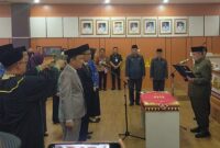 Pelantikan 9 Pejabat Fungsional dan PPPK Formasi 2024 Periode II bersamaan dengan pelantikan Kadis PUPR dan Kadis KPTPH di Aula Pemkab setempat, Kamis 13 November 2025 | Herdi/Media Prioritastv.com.