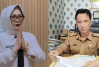 Kolase foto Afrida Susanti Plt. Kepala BKPSDM Tanggamus dan Gustam Afriansyah Plt. Inspektur usai ditunjuk Bupati pada Kamis 13 November 2025 | Dok. Ist/Media Prioritastv.com.