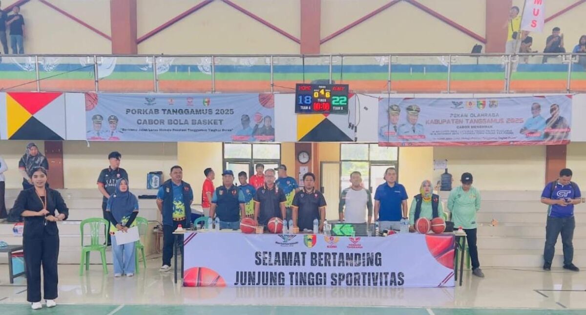 Pembukaan Cabor Basket Porkab 2025 Tanggamus di GOR Tanggamus, Sabtu 15 November 2025 | Herdi/Media Prioritastv.com.
