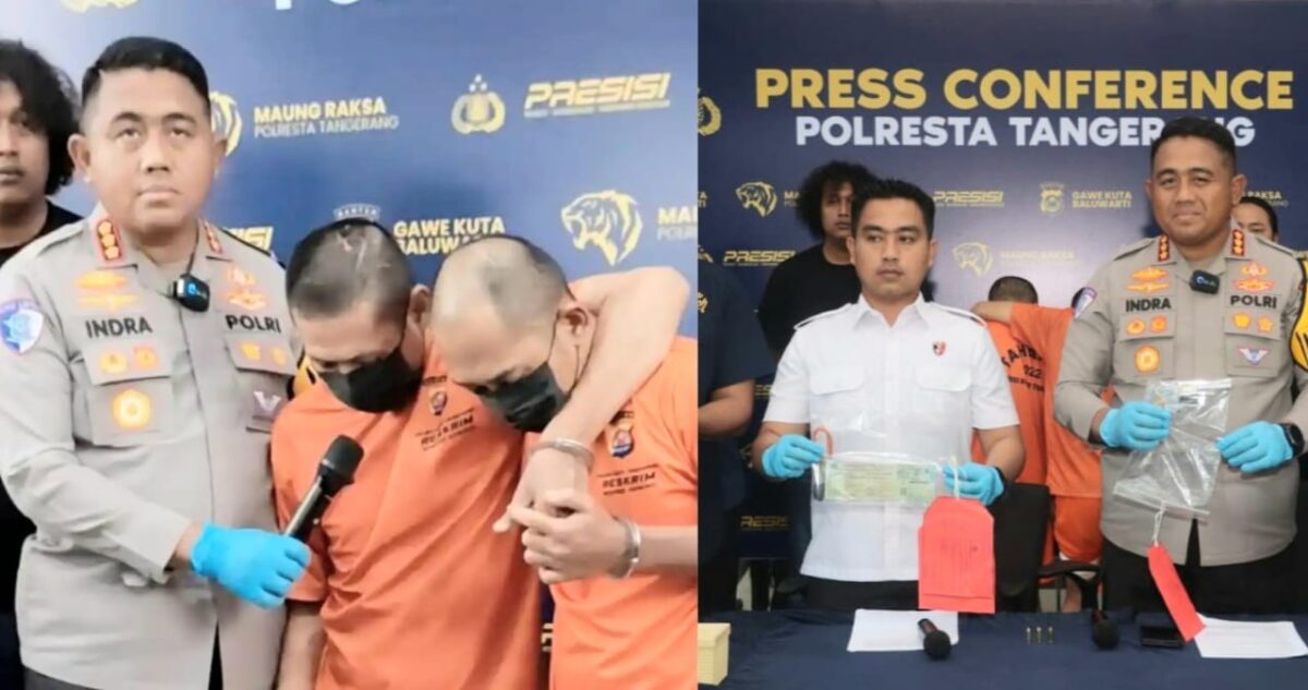 Kolase foto saat Kapolresta Tangerang, Kombes Pol Andi Muhammad Indra Waspada Amirullah saat menanyakan kepada tersangka Iwan dan saat menunjukan barang bukti, Selasa 18 November 2025 | Ubay/Media Prioritastv.com.