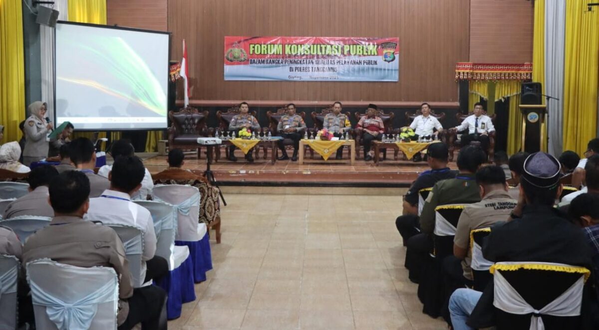 Gelaran Forum Konsultasi Publik Polres Tanggamus tahun 2025 di Aula Serumpun Padi, Gisting, Rabu 19 November 2025 | Herdi/Media Prioritastv.com.