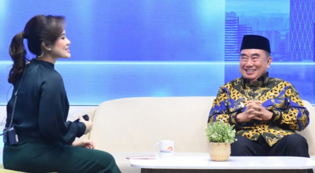 Bupati Tanggamus H. Moh. Saleh Asnawi saat memaparkan perkuat swasembada pangan dan dorong industrialisasi desa di Metro TVNews, Jumat 21 November 2025.