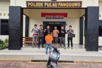 Tersangka Curamor Alan Pandebi saat ditunjukan oleh Polsek Pulau Panggung, Tanggamus, sebelum dijebloskan ke sel tahanan, Sabtu 29 Nobember 2025 | ist/Media Prioritastv.com.