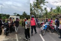 Polsek Sukoharjo saat merazia para remaja yang diduga terlibat balap liar di Pekon Sriwungu, Banyumas, Pringsewu, Sabtu 29 November 2025, sore | Dok. Humas Polres Pringsewu.