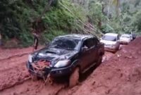 Kondisi jalan penghubung Tangamus dan Lampung Barat yang mengalami rusak parah, Rabu 19 November 2025 | Ist/Media Prioritastv.com.
