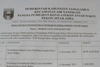 Jadwal Pilkakon PAW Pekon Sinar Jawa, Air Naningan, Tanggamus | ist/Media Prioritastv.com.