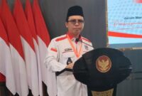 Sampot Dianto, Kakon Suka Bandung, Talang Padang, Tanggamus juga Wakil Ketua I DPD Apdesi Merah Putih Lampung saat pelantikan  di Kantor Kemendes Kalibata, Jakarta, Selasa, 25 November 2025 | ist/Media Prioritastv.com.
