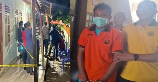 Kolase foto saat polisi melakukan olah TKP di kostan di Kabupaten Ogan Komering Ulu (OKU), Sumatera Selatan pada Rabu 19 November 2025 dan saat tersangka digiring ke Polres OKU, Jumat 21 November 2025 | Dok. Polres OKU.