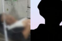 Kolase foto saat korban berada di Puskesmas Way Tenong, Lampung Barat dan siluet tersangka RD yang berhasil ditangkap polisi, Minggu 16 November 2025 | Ist/Media Prioritastv.com.