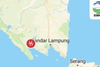 Titik Lokasi Gempa Darat Tanggamus, Sabtu 29 November 2025, malam | Dok. BMKG Lampung.