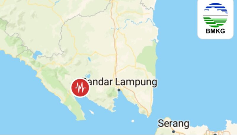 Titik Lokasi Gempa Darat Tanggamus, Sabtu 29 November 2025, malam | Dok. BMKG Lampung.