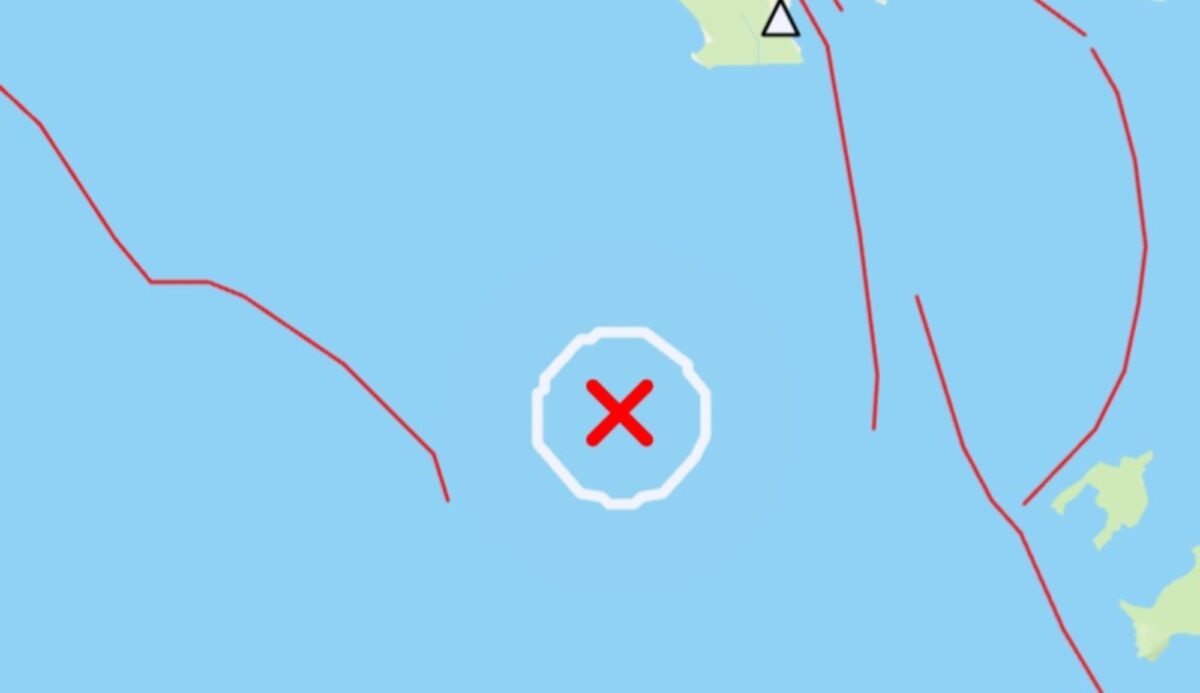 Titik gempa di barat daya  Tanggamus, Jumat 21 November 2025 | Dok. BMKG Lampung.