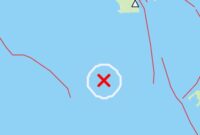 Titik gempa di barat daya  Tanggamus, Jumat 21 November 2025 | Dok. BMKG Lampung.