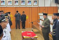 Bupati Tanggamus H. Moh. Saleh Asnawi saat melantik para pejabat yang berganti Selasa 2 Desember 2025 | Herdi/Media Prioritastv.com.