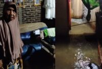 Kolase foto kondisi rumah Sahniar usai terendam banjir di RT 14 RW 05 Pancawarna Atas, Kuripan, Kota Agung, Tanggamus, Rabu 3 Desember 2025 | warga/Media Prioritastv.com.