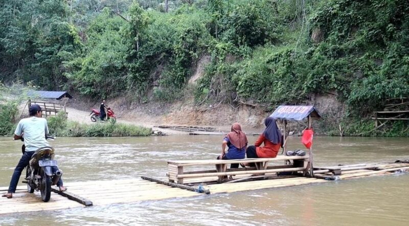 Penyebrangan di Banjarejo salah satu titik jembatan yang diusulan Polres Pringsewu ke Satgasus Jembata.
