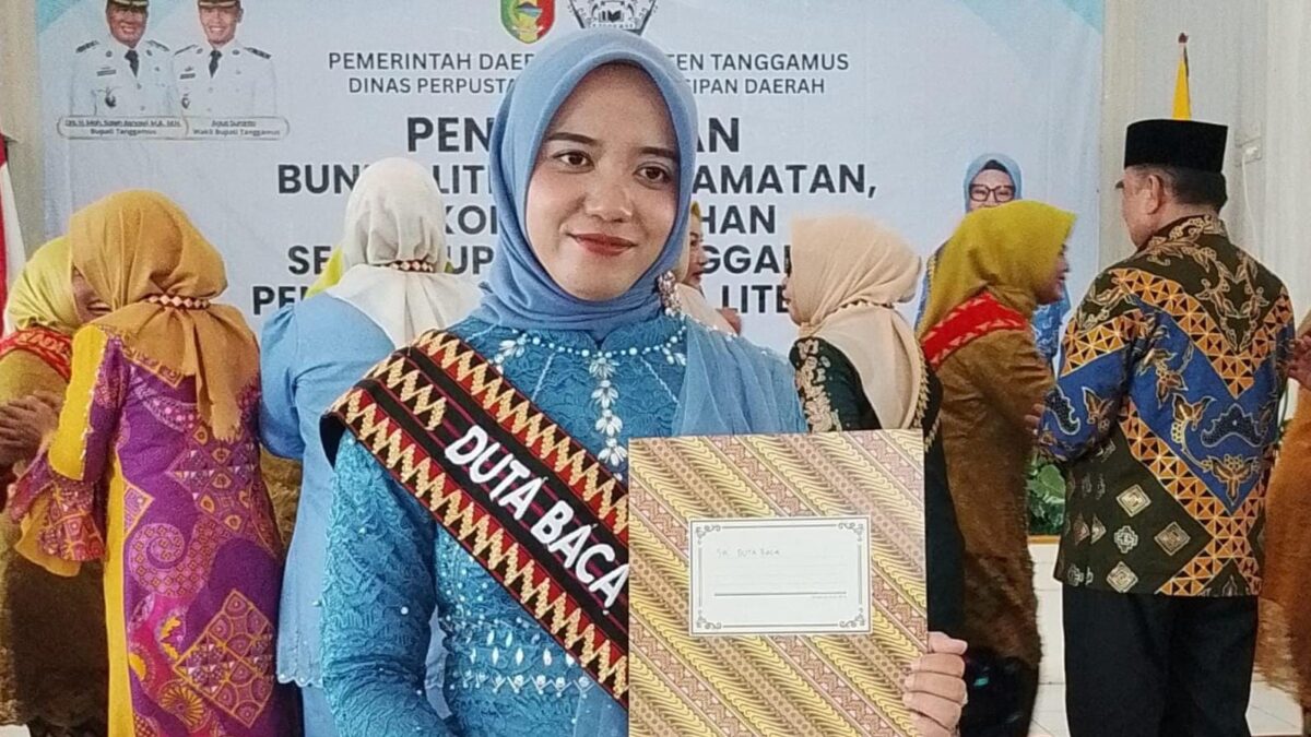 Indah Mustika Dewi, usai dikukuhkan sebagai Duta Baca Tanggamus di Aula Islamic Center Kota Agung, Kamis 4 Desember 2025 lalu | Ist/Media Prioritastv.com.