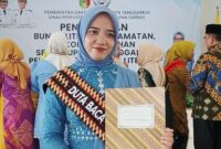 Indah Mustika Dewi, usai dikukuhkan sebagai Duta Baca Tanggamus di Aula Islamic Center Kota Agung, Kamis 4 Desember 2025 lalu | Ist/Media Prioritastv.com.