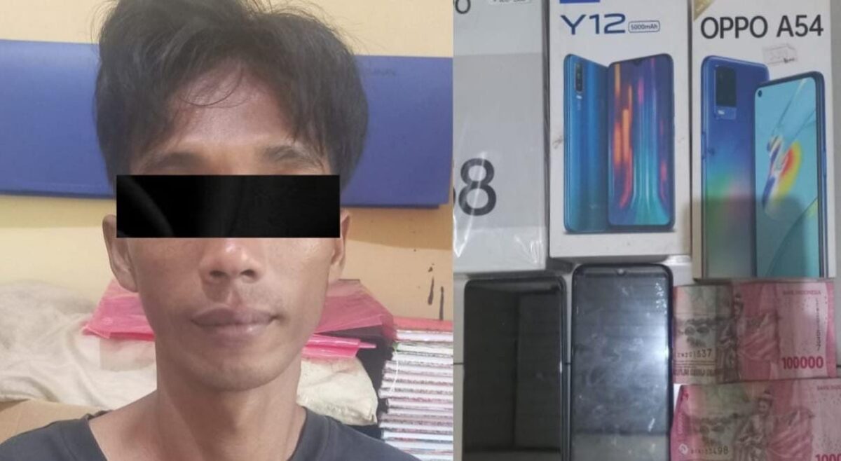Kolase foto tersangka Anggi dan barang bukti yang berhasil ditangkap Polsek Kota Agung, Kamis 4 Desember 2025.