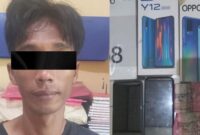 Kolase foto tersangka Anggi dan barang bukti yang berhasil ditangkap Polsek Kota Agung, Kamis 4 Desember 2025.
