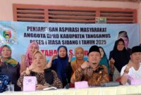 Anggota DPRD Tanggamus, H. Tahang saat melaksanakan reses di Pekon Payung, Kota Agung Barat, Tanggamus, Sabtu 6 Desember 2025.