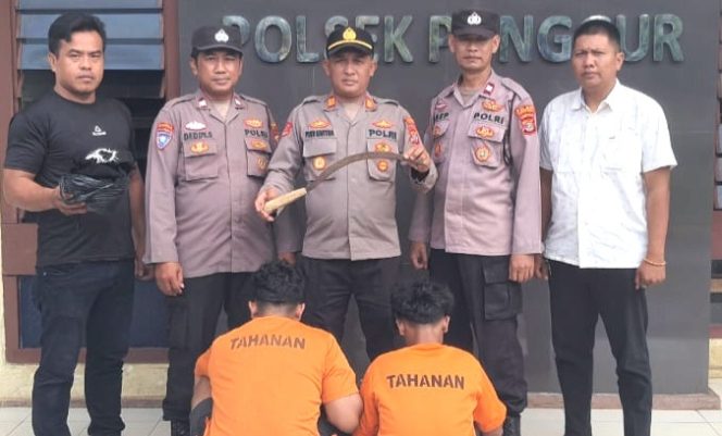 Kedua tersangka yang berhasil ditangkap Polsek Punggur, Lampung Tengah.
