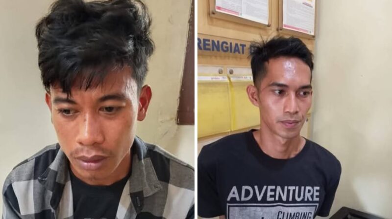 Kolase foto kedua terduga pelaku yang beredar di media sosial disebutkan telah ditangkap Polres Tanggamus, Minggu 14 Desember 2025.