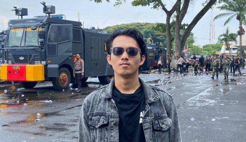 Ketua Umum IKAM Tanggamus Berly Reastama usai melaksanakan aksi di Bandar Lampung | ist/Media Prioritastv.com.