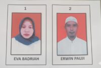 Dua calon yang mengikuti Pilkakon PAW, Pekon Srimanganten, Pulau Panggung, Tanggamus.