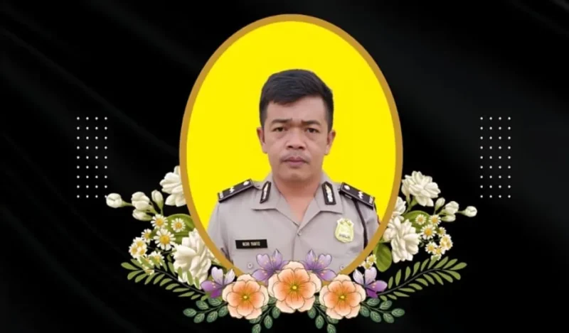 Flyer ucapan duka Aipda Noriyanto.