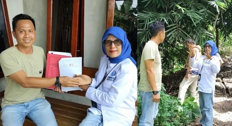 Kolase foto saat Advokat Nurul Hidayah menerima kuasa penuh dan saat memeriksa lokasi sumber air yang diduga telah dikuasai orang lain, Sabtu 27 Desember 2025 | Herdi/Media Prioritastv.com.