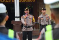 Kapolres Tanggamus AKBP Rahmad Sujatmiko saat memimpin apel pagi, Rabu 31 Desember 2025 | Dok. Humas Polres Tanggamus.