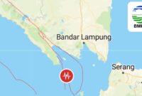 Gempa Tanggamus Lampung, Rabu 3 Desember 2025, malam | Dok. BMKG Lampung.