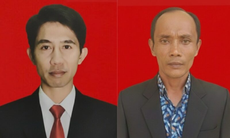 Pendaftar Pilkakon PAW Sinar Jawa Air Naningan Tanggamus, (kiri) Hadi Hariyanto Ependi wartawan Tanggamus dan (kanan) Sabar, salah Satu Kadus di Sinar Jawa | ist/Media Prioritastv.com.