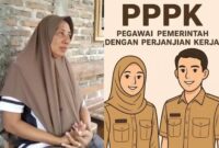 Kolase foto saat Sawiyah menceritakan kisahnya hendak diceraikan usai suaminya akan dilantik PPPK, Rabu 31 Desember 2025 dan ilustrasi kelulusan PPPK.