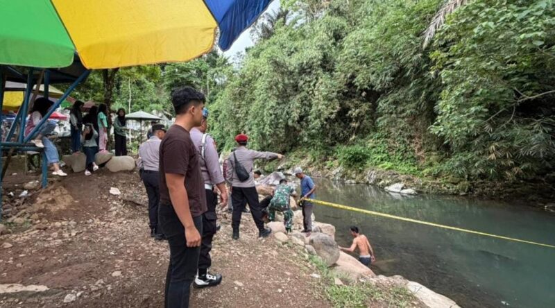 Lokasi aliran sungai tempat tenggelamnya 2 bocah saat mandi di sungai Way Lalaan, Kota Agung Timur, Tanggamus, Kamis 1 Januari 2025 | Herdi/Media Prioritastv.com.
