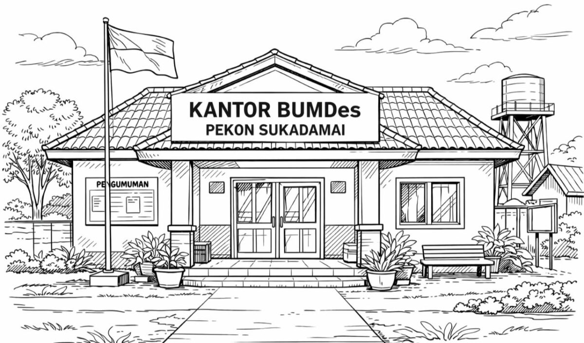 Ilustrasi Kantor BUMDes Pekon Sukadamai, Gunung Alip, Tanggamus | Foto : Ilustrasi Media Prioritastv.com.