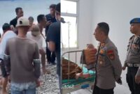 Kolase foto saat korban tenggelam dievakusi warga Jumat 2 Januari 2026 dan saat Kapolsek Kota Agung AKP Feriyantoni menjenguk korban di RSUD Batin Mangunang, Sabtu 3 Januari 2026.