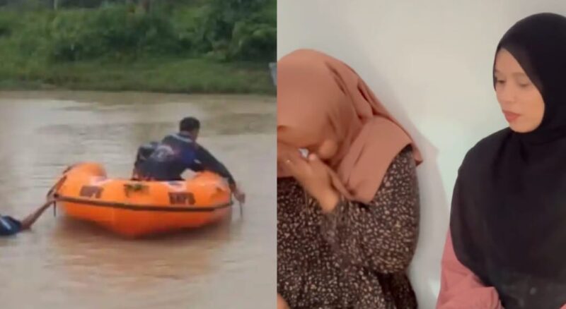 Kolase foto saat tim melakukan pencarian jasad Yoki, Jumat 2 Januari 2026 dan saat ibu Bupati Pringsewu Takziah ke rumah duka, Sabtu 3 Januari 2025.