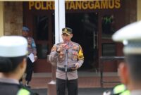 Wakapolres Tanggamus Kompol Gigih Andri Putranto saat memberikan pesan kepada personilnya sebelum bergeser menjadi Kasat Reskrim Polresta Bandar Lampung, Senin 12 Januari 2026 | Dok. Humas Polres Tanggamus.