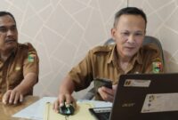Sekretaris Diskominfo Tanggamus Gofir Purwanto saat memberikan keterangan kepada awak media, Senin 12 Januari 2026.