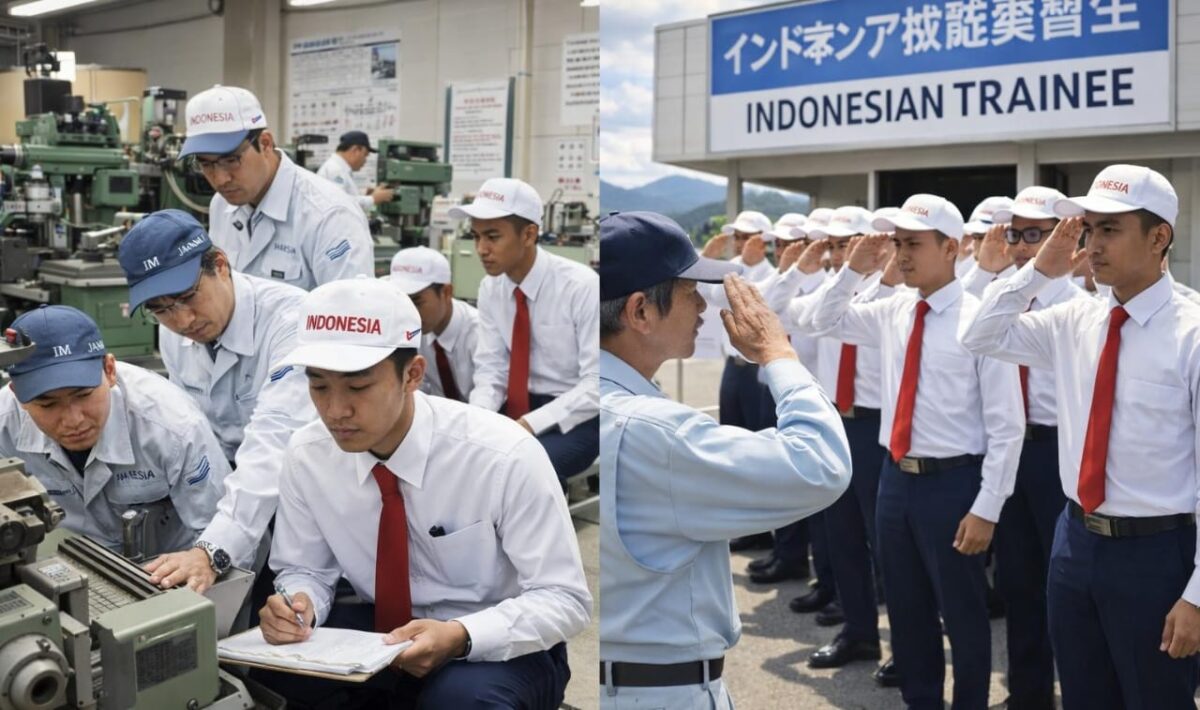 Kolase foto ilustrasi program pemagangan Pemkab Tanggamus dan IM Japan.