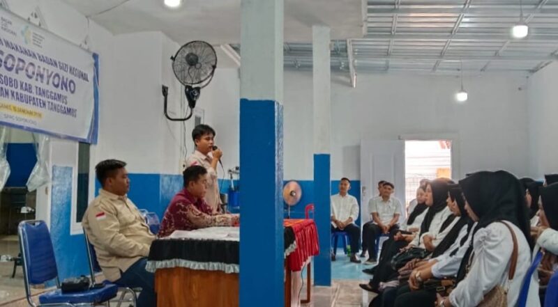 Pelatihan relawan SPPG yang digelar di Aula Dapur MBG Pekon Soponyono, Wonosobo, Tanggamus, Kamis 15 Januari 2026 | Sumentri/Media Prioritastv.com.