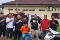 Terduga pelaku inisial BDS saat diamankan di Polsek Gedung Aji, Tulang Bawang, Jumat 16 Januari 2026 | Dok. Humas Polres Tulang Bawang.