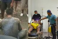 Kolase foto terduga pelaku usai diamankan massa dan kondisi korban saat berada di Rumah Sakit Surya Asih Pringsewu, Senin 19 Januari  2026 | Dok. Humas Polres Pringsewu.