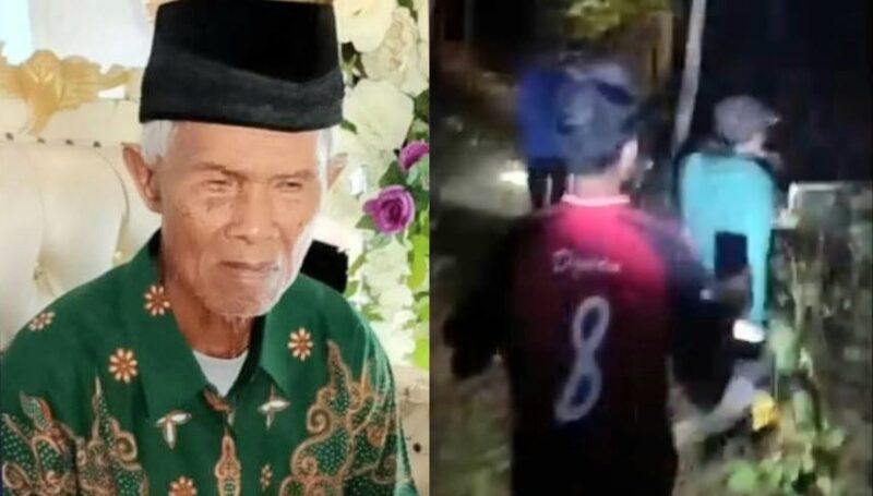 Kolase foto sosok Mbah Kaliman yang dinyatakan hilang dan saat pencariannya di Pekon Gading Rejo Timur, Gading Rejo, Pringsewu, Selasa 20 Januari 2026, malam | ist/Media Prioritastv.com.