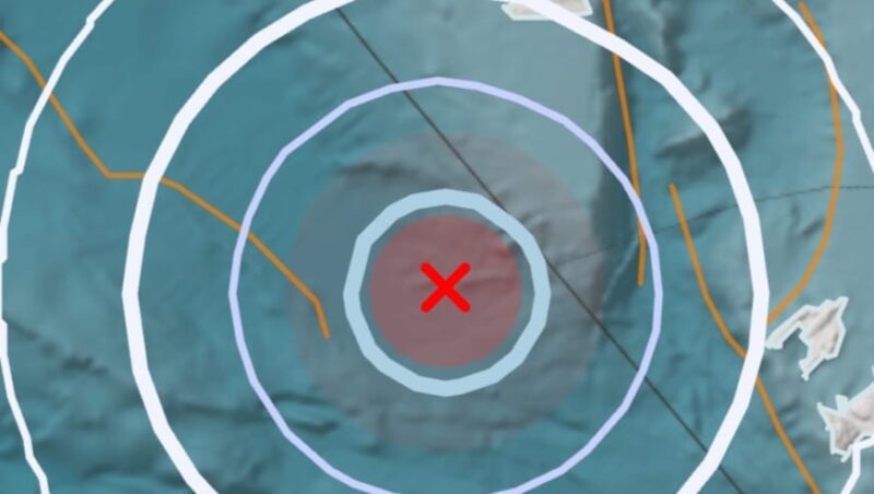 Titik gempa magnitudo 40 berpusat di laut sekitar 11 kilometer barat daya Tanggamus, pada koordinat 6,51 derajat Lintang Selatan dan 104,43 derajat Bujur Timur, dengan kedalaman 24 kilometer, Minggu 25 Januari 2026 pukul 20.10.53 WIB | Dok. BMKG Lampung.