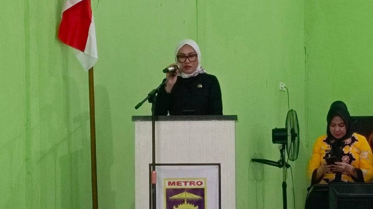 Ketua DPRD Metro Ria Hartini saat sambutan Musrenban Kecamatan Metro Pusat di Aula Kelurahan Hadimulyo Barat, Kamis, 29 Januari 2026 | Raditya/Media Prioritastv.com.